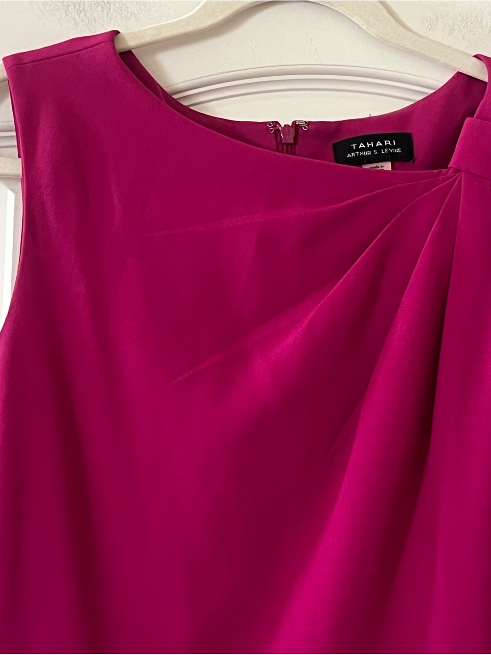 Tahari Fuchsia Dress Women's Sleeveless A-Line Dress Size 10 - Picture 10 of 15